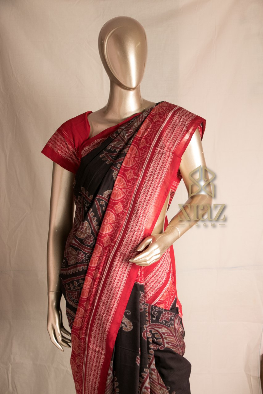 Red Pasapalli Sambalpuri silk saree – Boyanika Odisha